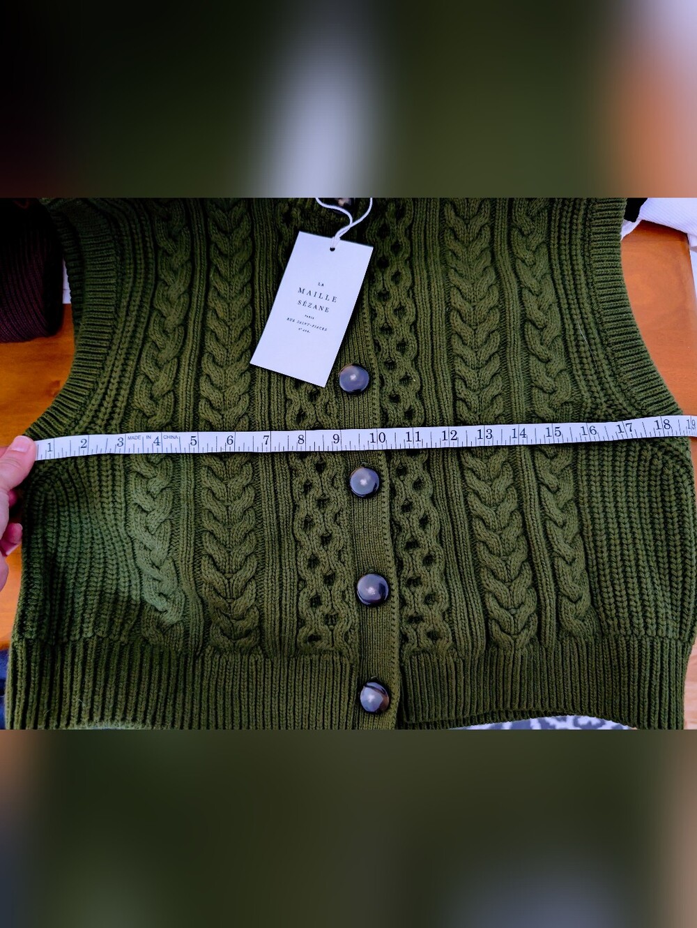 NWT Sezane Roxane Cardigan Perfect Green - Size M - Picture 4 of 6